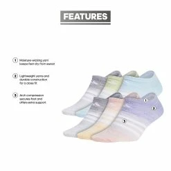 Women's adidas Superlite Badge Of Sport Stripe No-Show Sock 6-Pack -Adidas Clothing Shop 4507086 ALT2