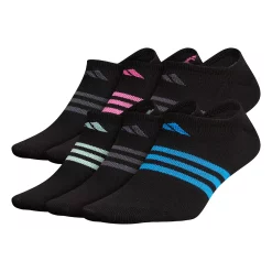 Women's adidas Superlite Badge Of Sport Stripe No-Show Sock 6-Pack -Adidas Clothing Shop 4507086 Black Blue