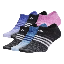 Women's adidas Superlite Badge Of Sport Stripe No-Show Sock 6-Pack -Adidas Clothing Shop 4507086 Blue
