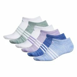 Women's adidas Superlite Badge Of Sport Stripe No-Show Sock 6-Pack -Adidas Clothing Shop 4507086 Blue Purple