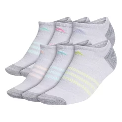 Women's adidas Superlite Badge Of Sport Stripe No-Show Sock 6-Pack -Adidas Clothing Shop 4507086 Gray Green Blue