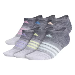 Women's adidas Superlite Badge Of Sport Stripe No-Show Sock 6-Pack -Adidas Clothing Shop 4507086 Mint Yellow