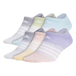 Women's adidas Superlite Badge Of Sport Stripe No-Show Sock 6-Pack -Adidas Clothing Shop 4507086 Purple Pink Orange