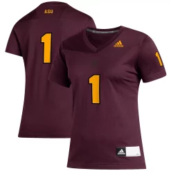 Women's adidas #1 Maroon Arizona State Sun Devils Replica Football Jersey