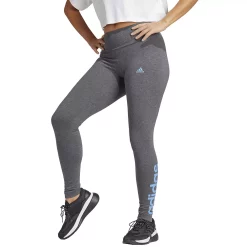 Women's adidas Essential Linear Logo High-Waisted Leggings -Adidas Clothing Shop 4627388 Dark Gray Heather Blue