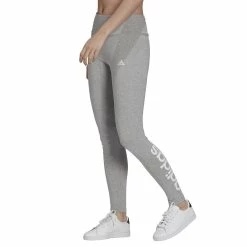Women's adidas Essential Linear Logo High-Waisted Leggings -Adidas Clothing Shop 4627388 Medium Gray Heather