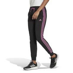 Women's adidas Essential 3-Stripe Jogger Pants -Adidas Clothing Shop 4628529 Black Semi Pulse Lilac