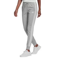 Women's adidas Essential 3-Stripe Jogger Pants -Adidas Clothing Shop 4628529 Medium Gray White