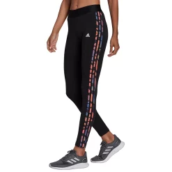 Women's adidas Essential 3-Stripe High-Waisted Leggings -Adidas Clothing Shop 4628536 Black