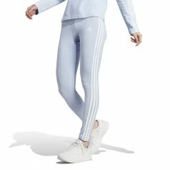Women's adidas Essential 3-Stripe High-Waisted Leggings -Adidas Clothing Shop 4628536 Blue Dawn
