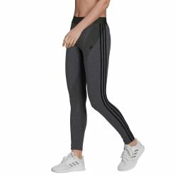 Women's adidas Essential 3-Stripe High-Waisted Leggings -Adidas Clothing Shop 4628536 Dark Gray Black