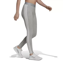 Women's adidas Essential 3-Stripe High-Waisted Leggings -Adidas Clothing Shop 4628536 Medium Gray Heather