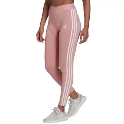 Women's adidas Essential 3-Stripe High-Waisted Leggings -Adidas Clothing Shop 4628536 Wonder Mauve White