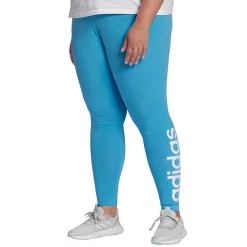 Plus Size adidas Essential Linear High-Waisted Leggings -Adidas Clothing Shop 4791042 App Sky Rush White