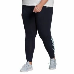 Plus Size adidas Essential Linear High-Waisted Leggings -Adidas Clothing Shop 4791042 Legend Ink Ice Mint