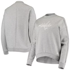 Women's adidas Heathered Gray Washington Capitals V2 Pullover Sweatshirt