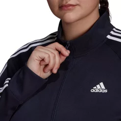 Plus Size adidas Essential Tricot Track Jacket -Adidas Clothing Shop 4863873 ALT2