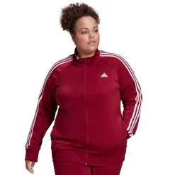 Plus Size adidas Essential Tricot Track Jacket -Adidas Clothing Shop 4863873 Legacy Burgundy White