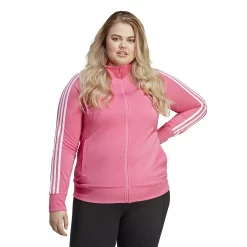Plus Size adidas Essential Tricot Track Jacket -Adidas Clothing Shop 4863873 Pulse Magenta White