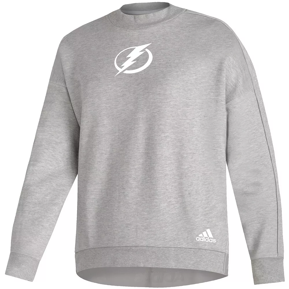Women's adidas Heathered Gray Tampa Bay Lightning V2 Pullover Sweatshirt 3 Women's adidas Heathered Gray Tampa Bay Lightning V2 Pullover Sweatshirt - Image 3