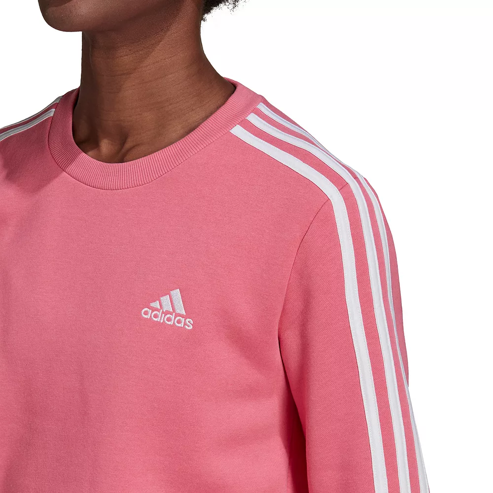 Women's adidas Essential 3-Stripe Fleece Sweatshirt 6 Women's adidas Essential 3-Stripe Fleece Sweatshirt - Image 6