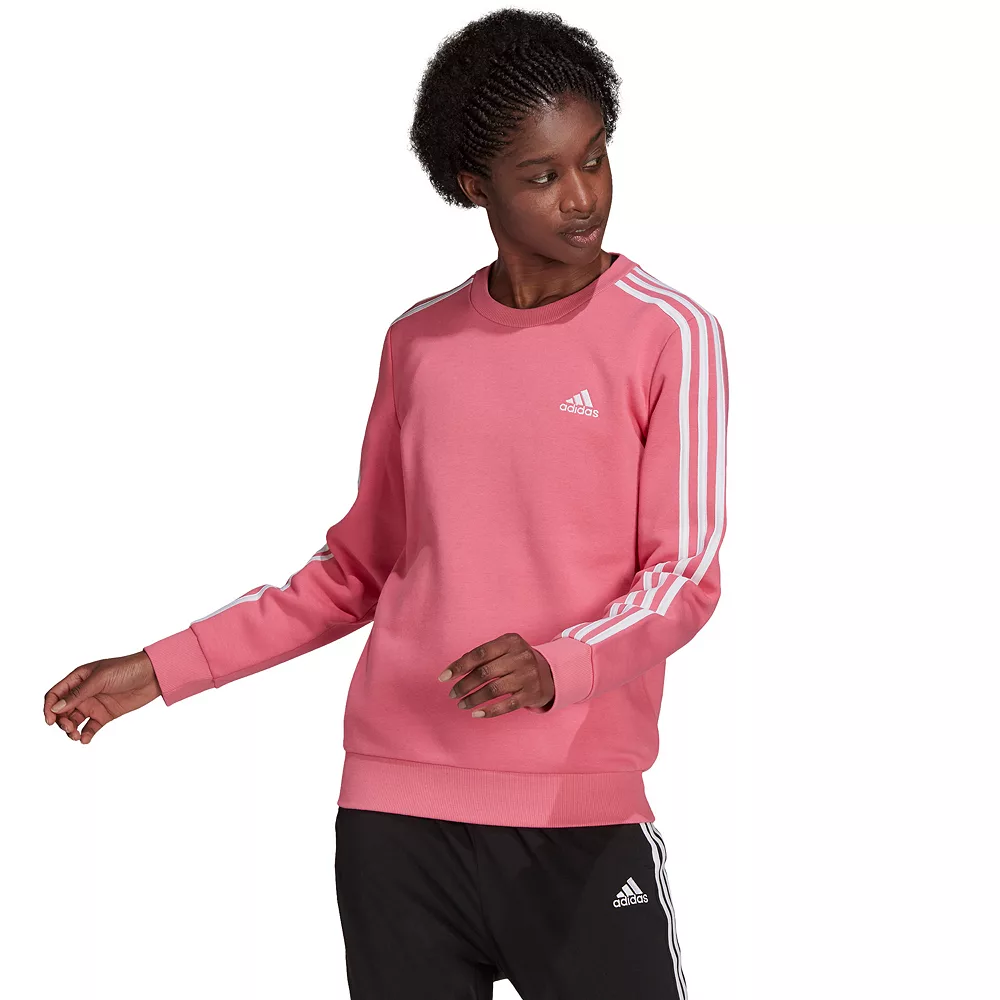 Women's adidas Essential 3-Stripe Fleece Sweatshirt 2 Women's adidas Essential 3-Stripe Fleece Sweatshirt - Image 2