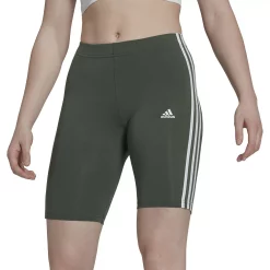 Women's adidas 3-Stripes 9-in. Bike Shorts -Adidas Clothing Shop 4982077 Green Oxide