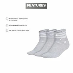 Women's adidas 3-Stripe Low Cut 3-Pack Socks -Adidas Clothing Shop 4986454 ALT