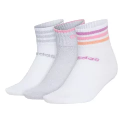 Women's adidas 3-Stripe Low Cut 3-Pack Socks -Adidas Clothing Shop 4986454 White Pulse Lilac