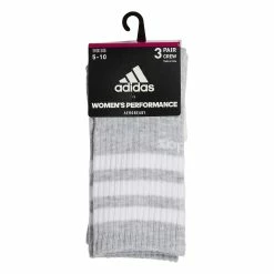 Women's adidas 3-Stripe 3-Pack Crew Socks -Adidas Clothing Shop 4986457 ALT8