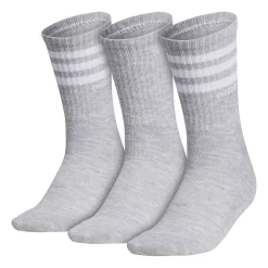 Women's adidas 3-Stripe 3-Pack Crew Socks -Adidas Clothing Shop 4986457 Gray White
