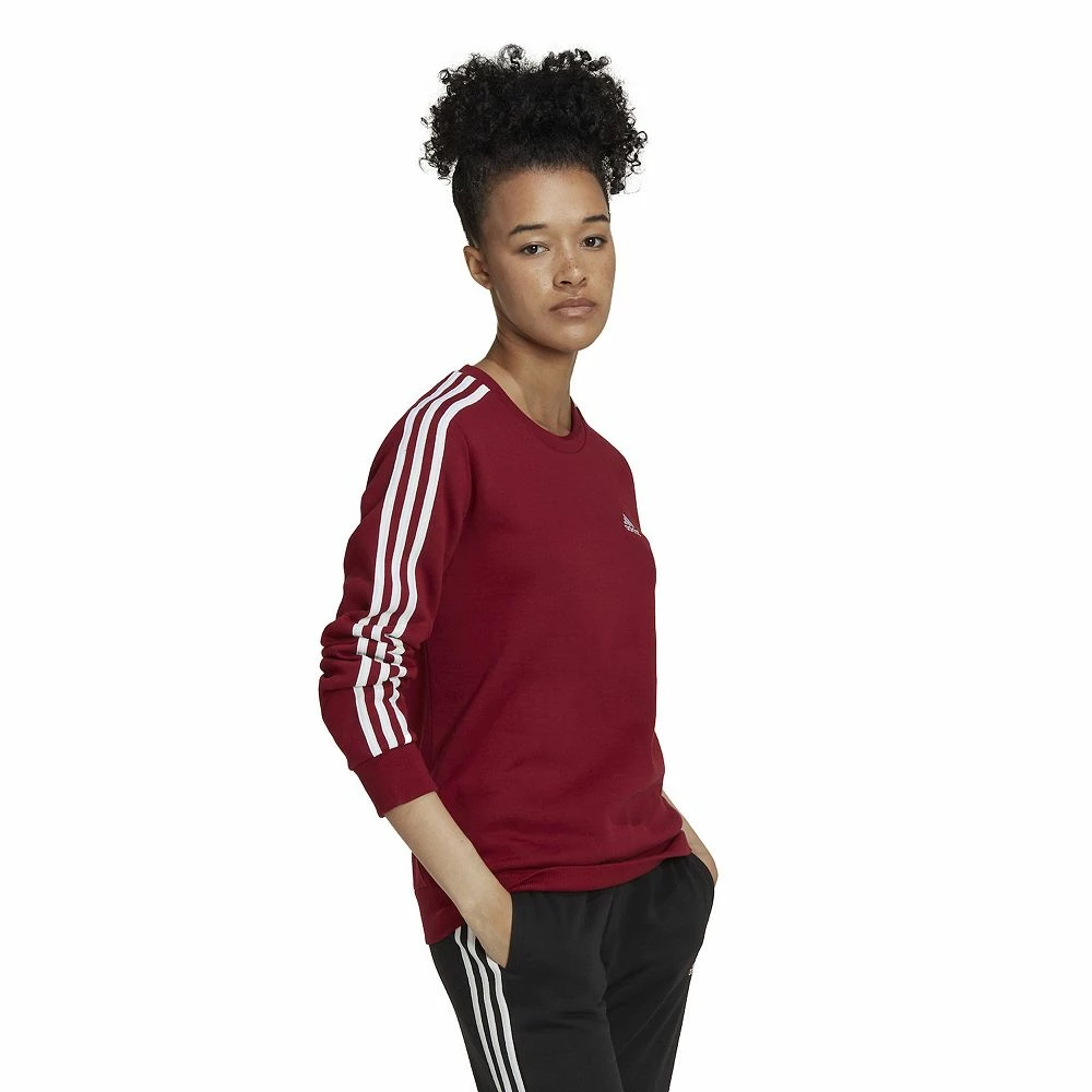 Women's adidas Essentials 3-Stripes Fleece Sweatshirt 11 Women's adidas Essentials 3-Stripes Fleece Sweatshirt - Image 11
