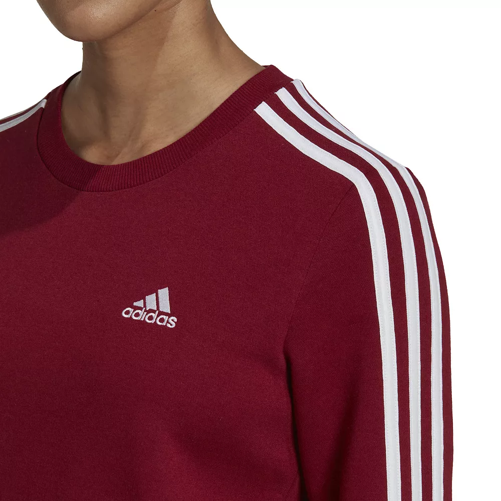 Women's adidas Essentials 3-Stripes Fleece Sweatshirt 12 Women's adidas Essentials 3-Stripes Fleece Sweatshirt - Image 12