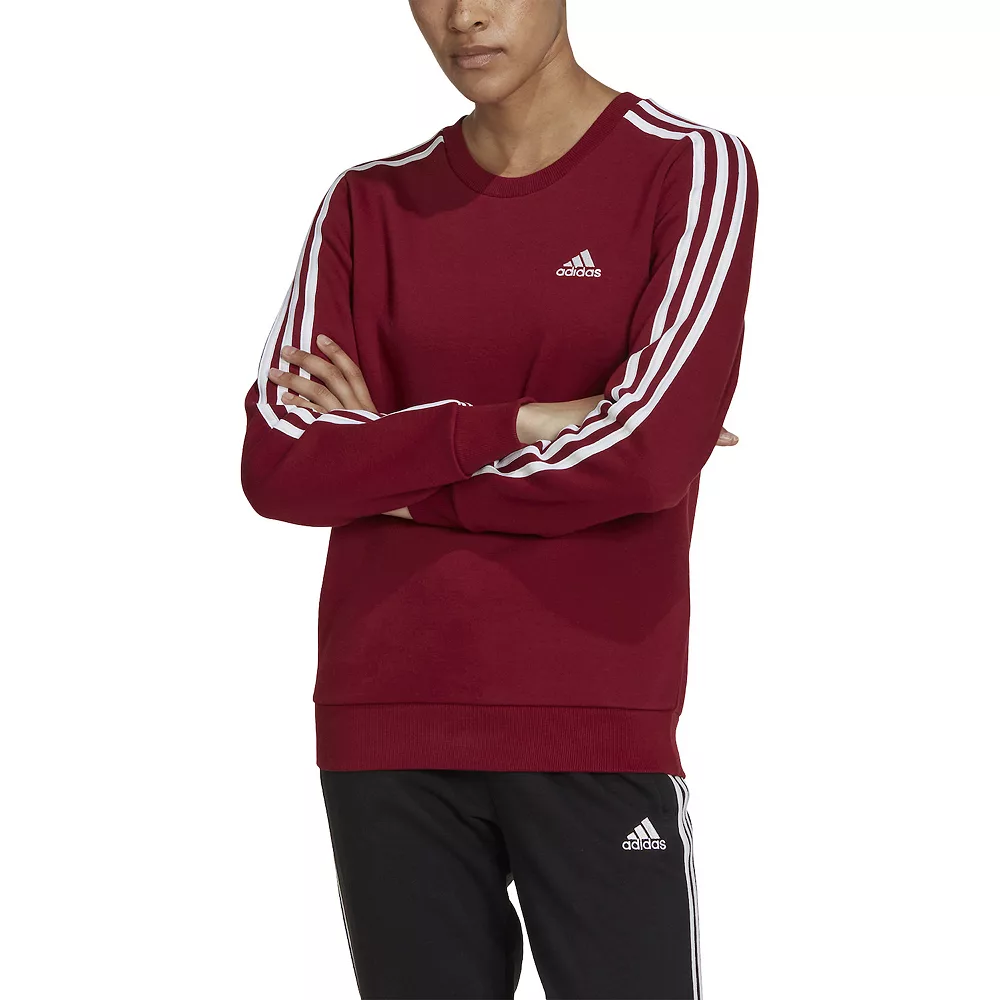 Women's adidas Essentials 3-Stripes Fleece Sweatshirt 14 Women's adidas Essentials 3-Stripes Fleece Sweatshirt - Image 14
