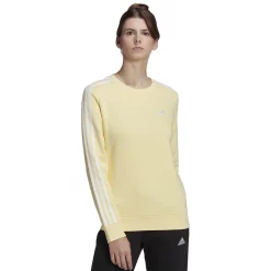Women's adidas Essentials 3-Stripes Fleece Sweatshirt 17 Women's adidas Essentials 3-Stripes Fleece Sweatshirt -Adidas Clothing Shop 5011194 Almost Yellow