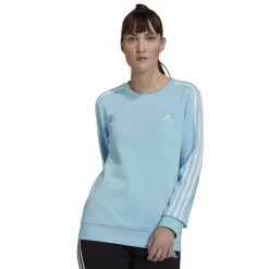 Women's adidas Essentials 3-Stripes Fleece Sweatshirt 18 Women's adidas Essentials 3-Stripes Fleece Sweatshirt -Adidas Clothing Shop 5011194 Bliss Blue