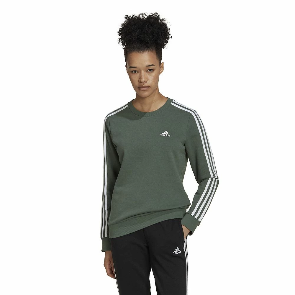 Women's adidas Essentials 3-Stripes Fleece Sweatshirt 8 Women's adidas Essentials 3-Stripes Fleece Sweatshirt - Image 8
