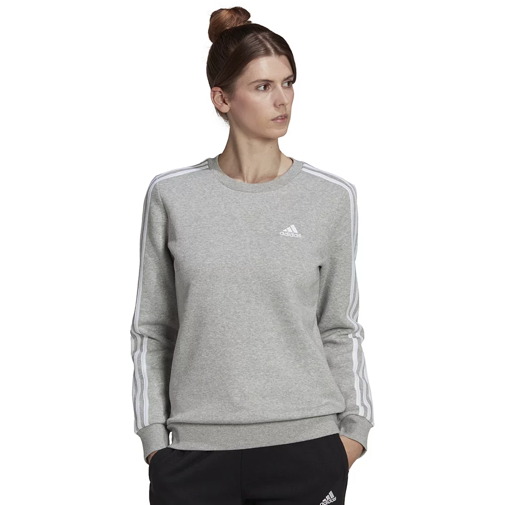 Women's adidas Essentials 3-Stripes Fleece Sweatshirt 1 Women's adidas Essentials 3-Stripes Fleece Sweatshirt