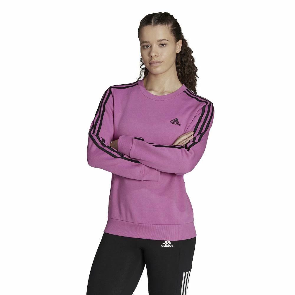 Women's adidas Essentials 3-Stripes Fleece Sweatshirt 2 Women's adidas Essentials 3-Stripes Fleece Sweatshirt - Image 2