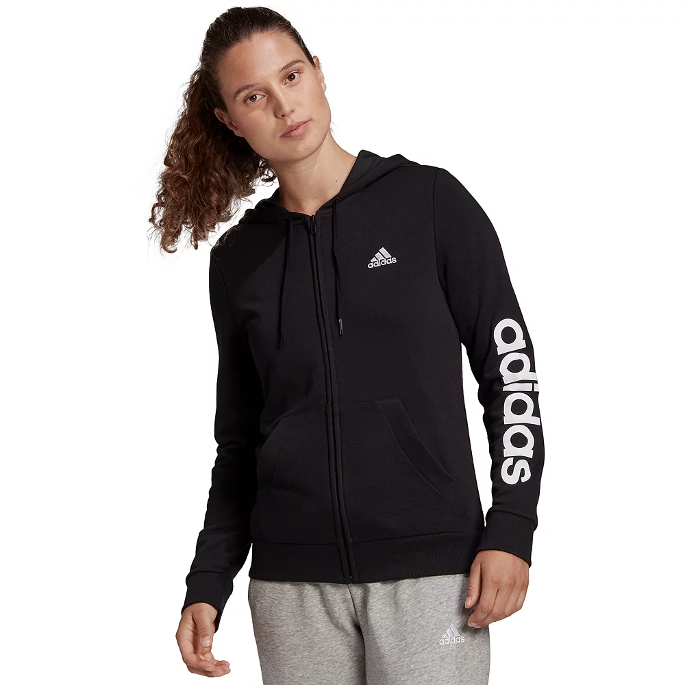 Women's adidas Essentials Logo Full-Zip Hoodie 1 Women's adidas Essentials Logo Full-Zip Hoodie