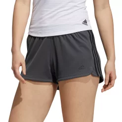 Women's adidas Pacer 3-Stripes Slim Fit Knit Shorts -Adidas Clothing Shop 5127906 Gray Black