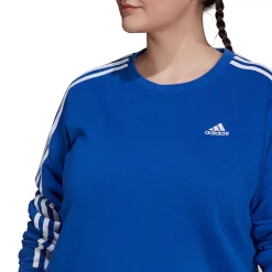 Plus Size adidas Essentials 3-Stripe Fleece Sweatshirt -Adidas Clothing Shop 5164348 ALT3