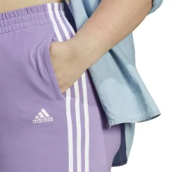 Plus Size adidas 3-Stripe Jersey Joggers -Adidas Clothing Shop 5199281 ALT2