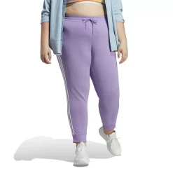 Plus Size adidas 3-Stripe Jersey Joggers -Adidas Clothing Shop 5199281 Violet Fusion White