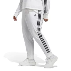 Plus Size adidas 3-Stripe Jersey Joggers -Adidas Clothing Shop 5199281 White Black