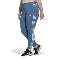 Plus Size adidas Essential 3-Stripe Leggings -Adidas Clothing Shop 5199326 Altered Blue