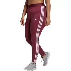 Plus Size adidas Essential 3-Stripe Leggings -Adidas Clothing Shop 5199326 Victory Crimson White