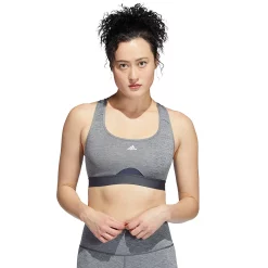Adidas Powerreact Training Medium-Support Padded Sports Bra -Adidas Clothing Shop 5200416 Dark Grey