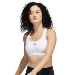 Adidas Powerreact Training Medium-Support Padded Sports Bra -Adidas Clothing Shop 5200416 White