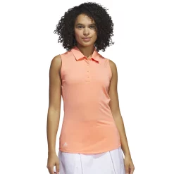 Women's adidas Ultimate365 Sleeveless Golf Polo -Adidas Clothing Shop 5218384 Coral Fusion